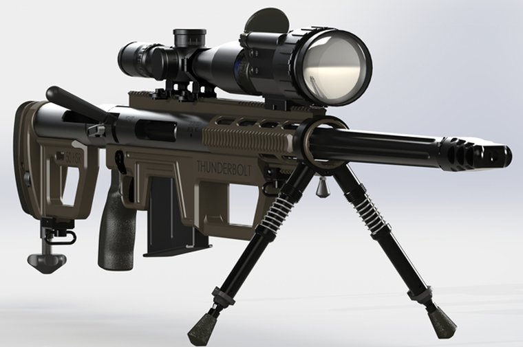 Thunderbolt-76 precision rifle, studio render